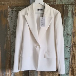 NWT Theory Admiral Crepe "Rice" Angled Blazer Sz 4